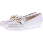 Hassia / Pisa / Platin Gloss Leder / Wechselfußbett / Art: 5-301547-7500 / Damen Slipper