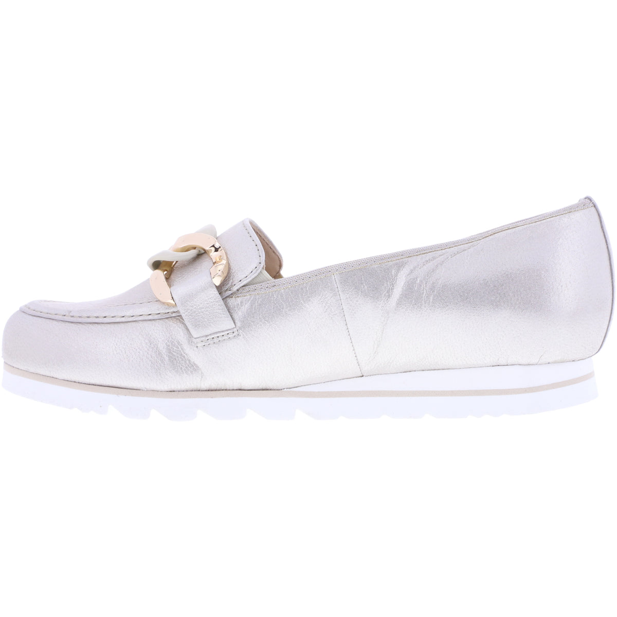 Hassia / Pisa / Platin Gloss Leder / Wechselfußbett / Art: 5-301547-7500 / Damen Slipper