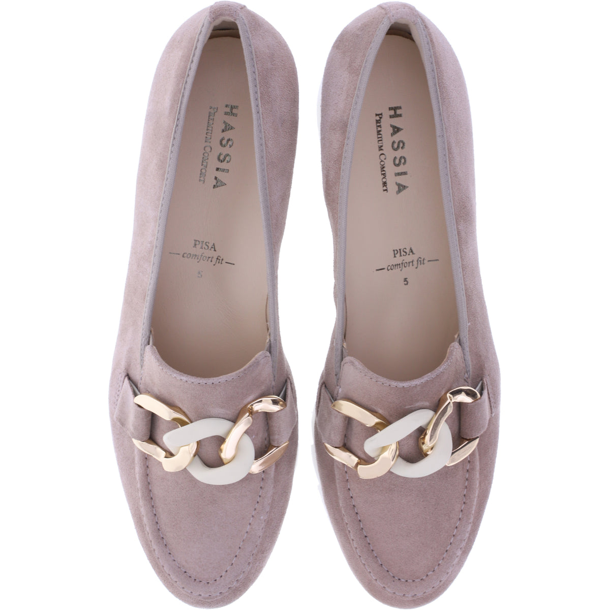 Hassia / Pisa / Pearl Beige Veloursleder / Wechselfußbett / Art: 5-301548-4900 / Damen Slipper