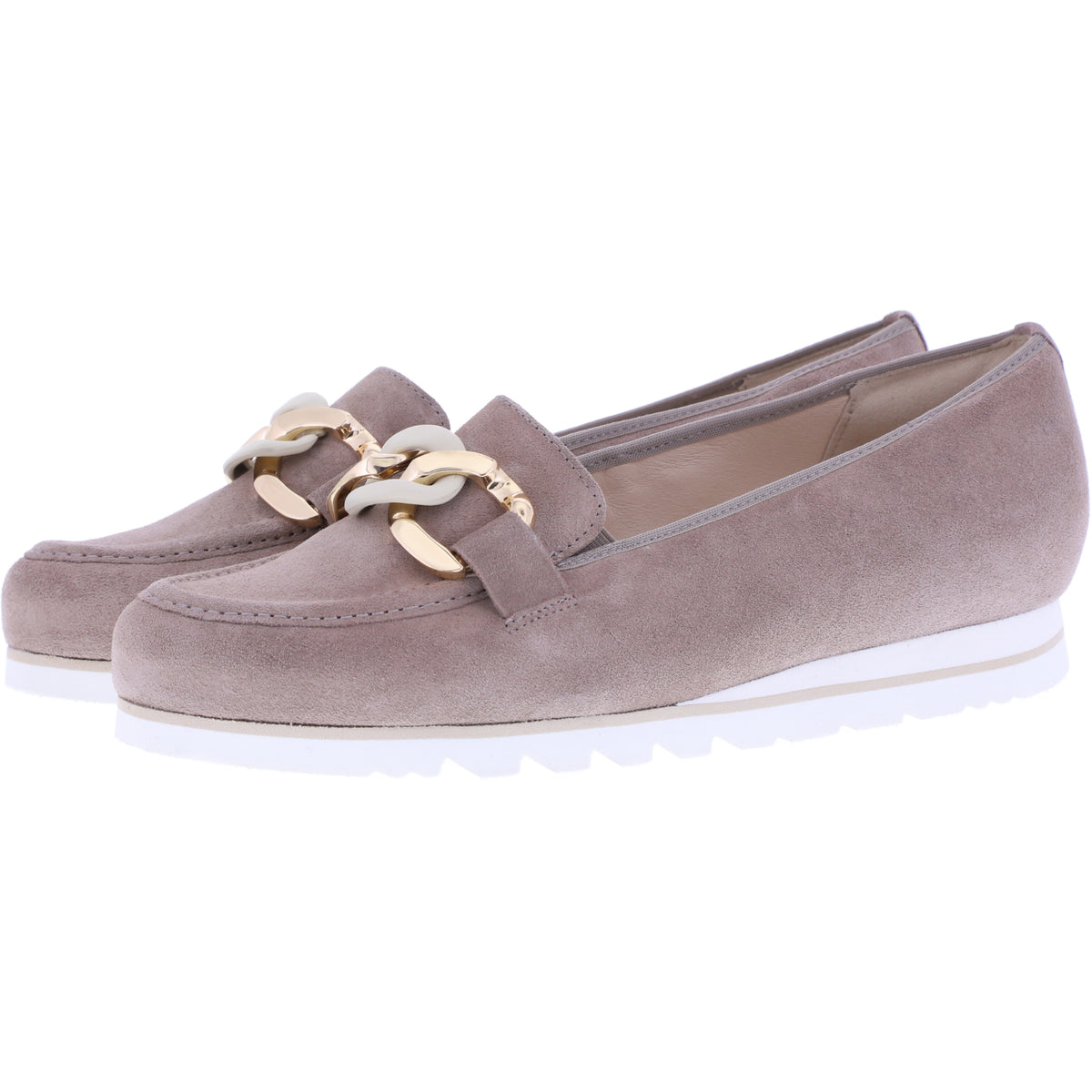 Hassia / Pisa / Pearl Beige Veloursleder / Wechselfußbett / Art: 5-301548-4900 / Damen Slipper
