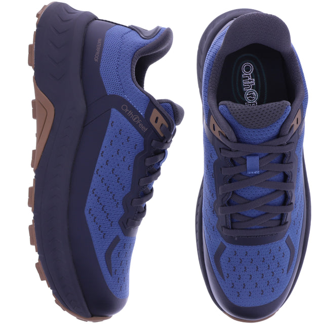 Orthofeet® | Expedition Trail Low | Grau/Blau | Hands-Free Schuhe - wasserfest | Herren Schnürer