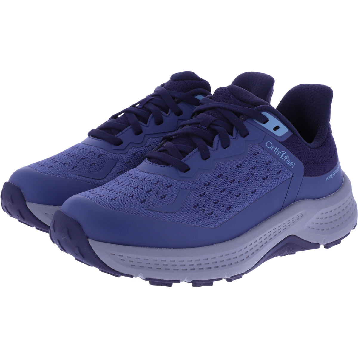Orthofeet® | Expedition Trail Low | Grau/Blau | Hands-Free Schuhe - wasserfest | Damen Schnürer