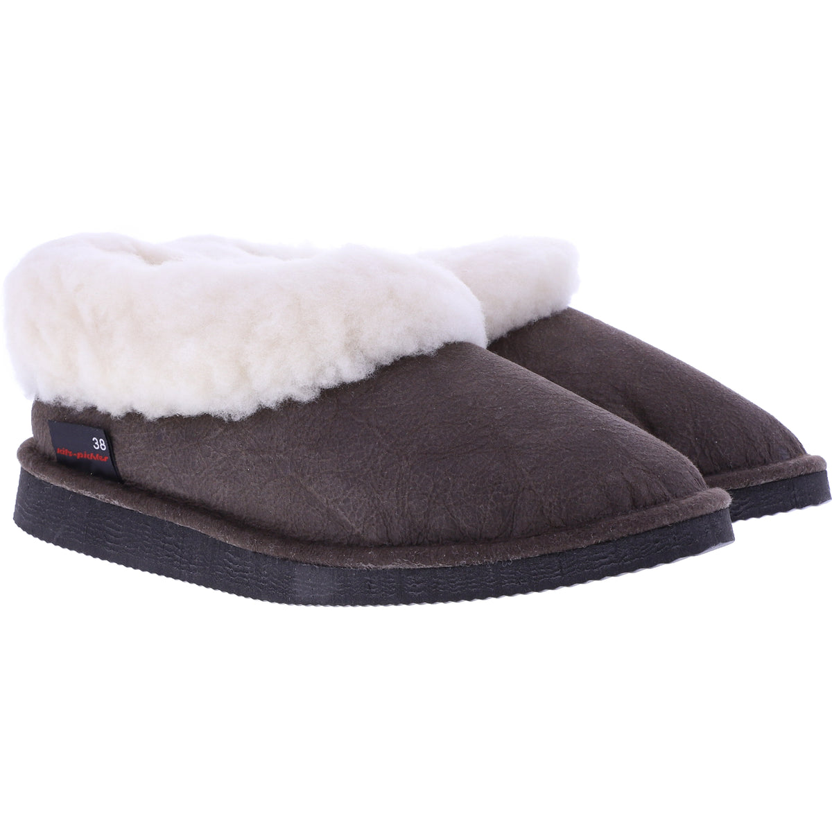 Kitz Pichler / Modell: Gisi / Vintage Coffee-Dunkelbraun / Lammfellfutter / Unisex Komfort Hausschuh