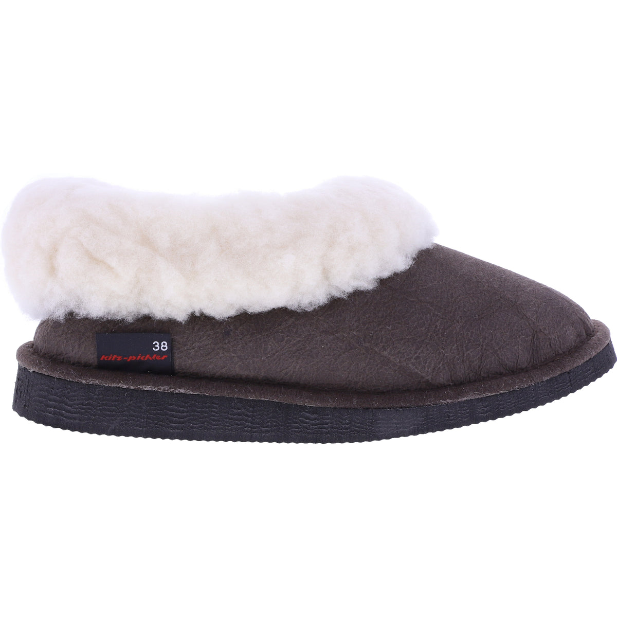 Kitz Pichler / Modell: Gisi / Vintage Coffee-Dunkelbraun / Lammfellfutter / Unisex Komfort Hausschuh