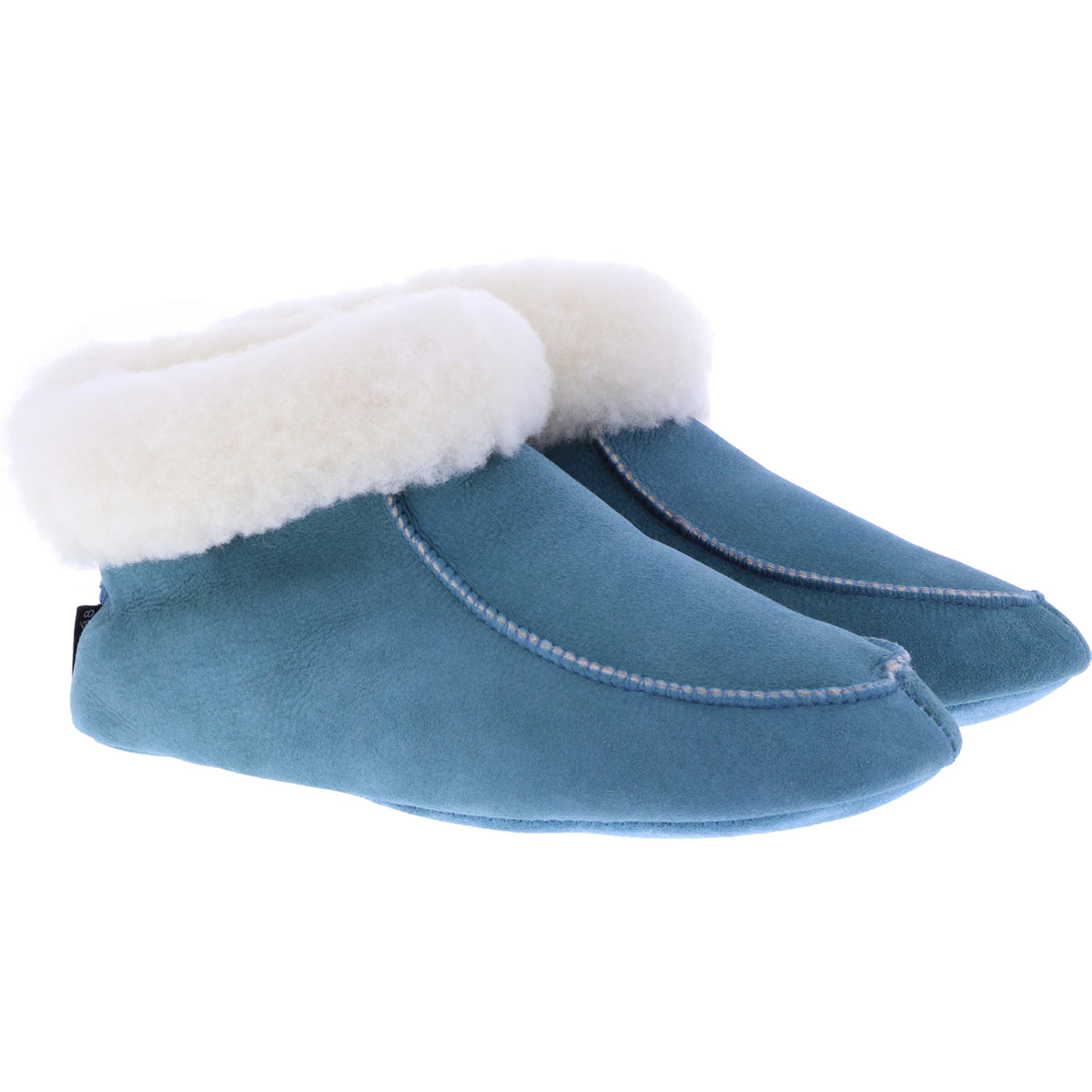 Kitz Pichler / Modell: Biber / Türkis-Bolchoi Leder mit Lammfellfutter / Unisex Komfort Hausschuhe