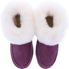 Kitz Pichler / Modell: Biber / Purple-Lila Leder mit Lammfellfutter / Damen Komfort Hausschuhe