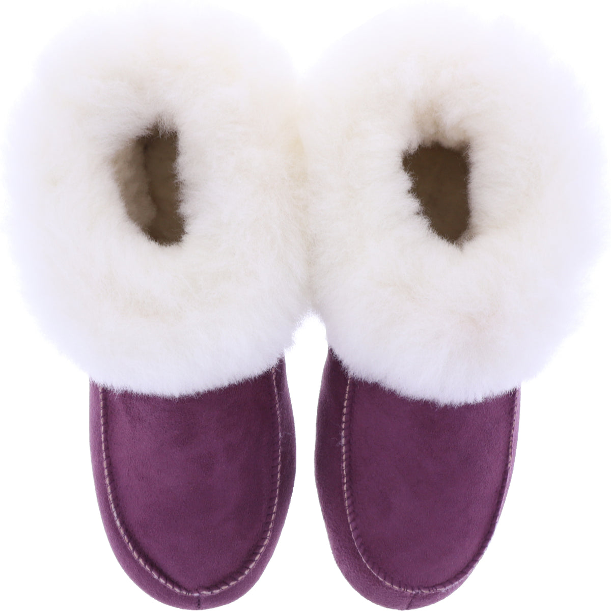 Kitz Pichler / Modell: Biber / Purple-Lila Leder mit Lammfellfutter / Damen Komfort Hausschuhe