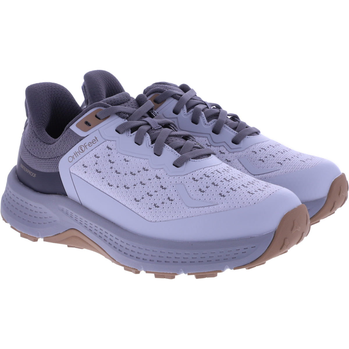 Orthofeet® | Expedition Trail Low | Hellgrau/Terracotta | Hands-Free Schuhe - wasserfest | Damen