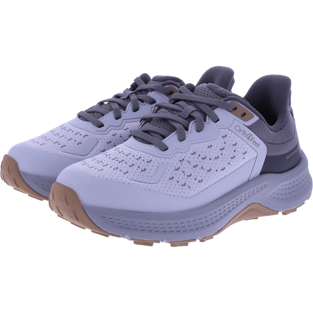 Orthofeet® | Expedition Trail Low | Hellgrau/Terracotta | Hands-Free Schuhe - wasserfest | Damen