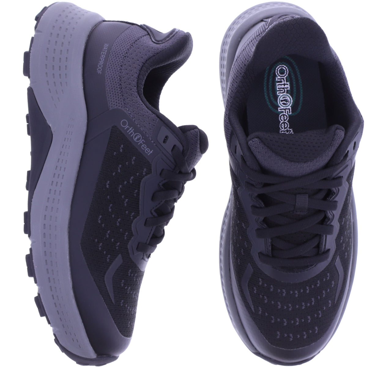Orthofeet® | Expedition Trail Low | Schwarz/Dunkelgrau | Hands-Free Schuhe - wasserfest | Damen