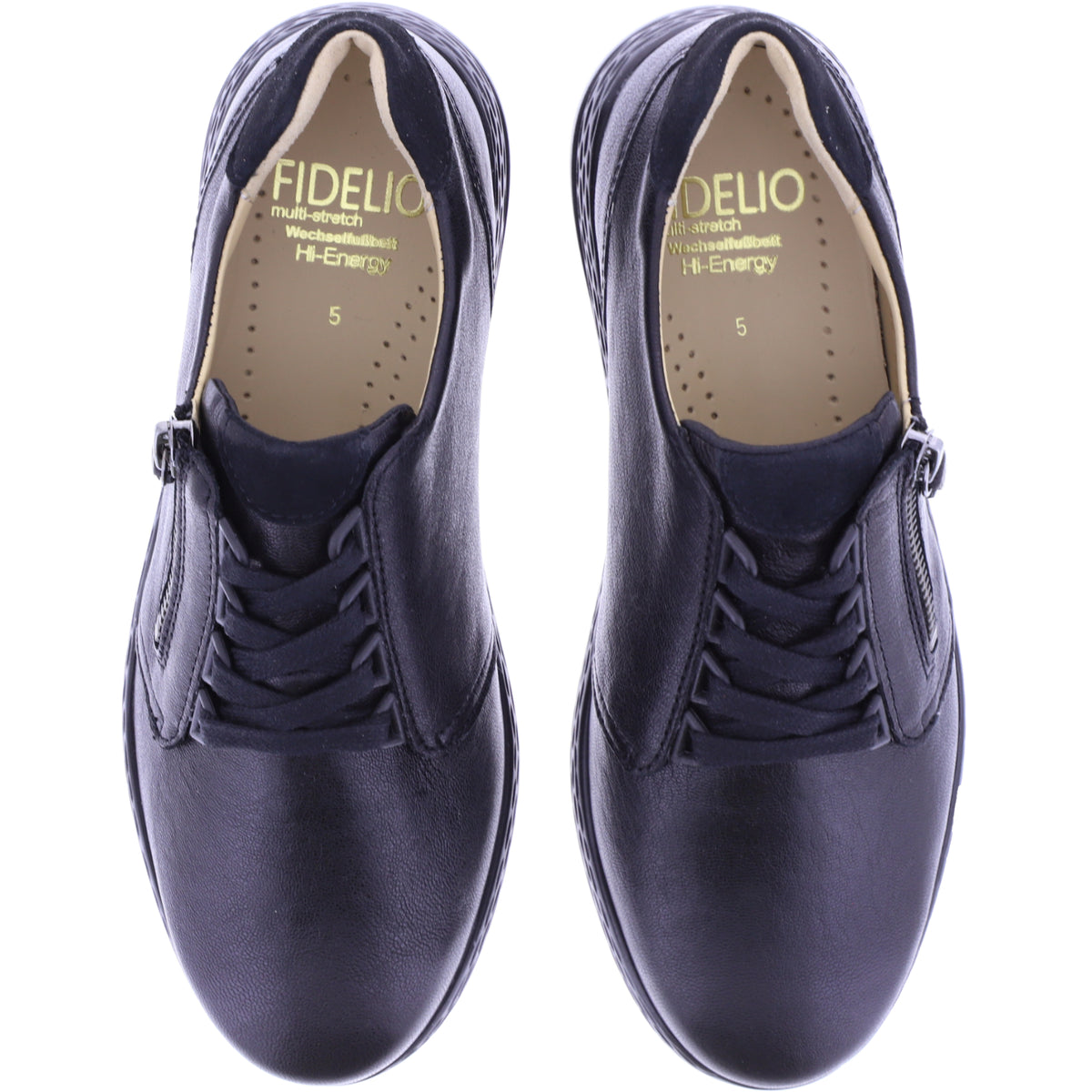 Fidelio | Hi Energy | Schwarz Rocky | Leder | Multistretch | Weite: H | Damen Schnürer