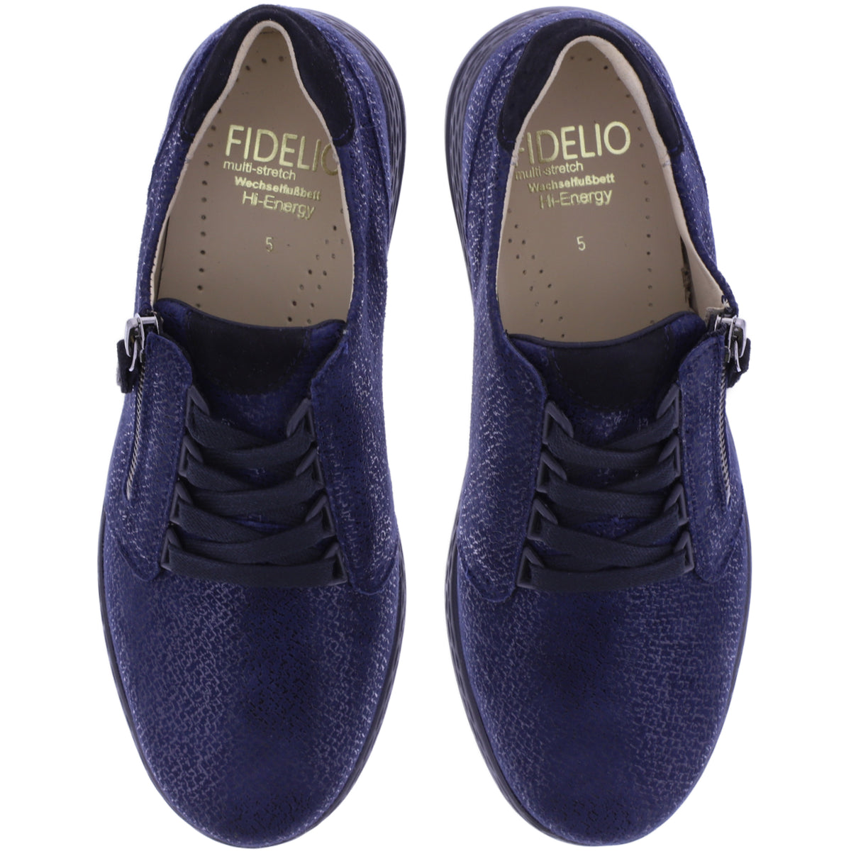 Fidelio | Hi Energy | Notte-Dunkelblau Float | Leder | Multistretch | Weite: H | Damen Schnürer