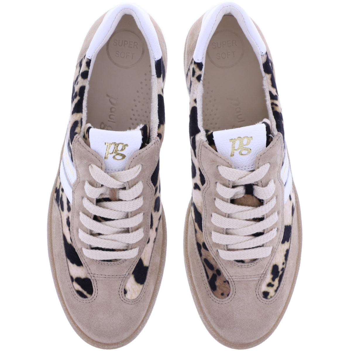 Paul Green | 5437-139 | Beige-Leo-Sand | Weiches Kalbsleder | Damen Sneaker