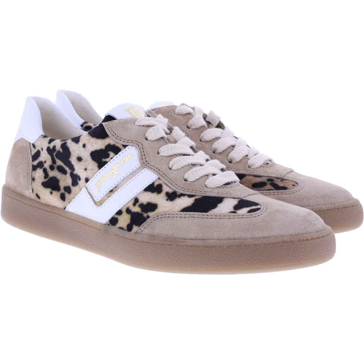 Paul Green | 5437-139 | Beige-Leo-Sand | Weiches Kalbsleder | Damen Sneaker