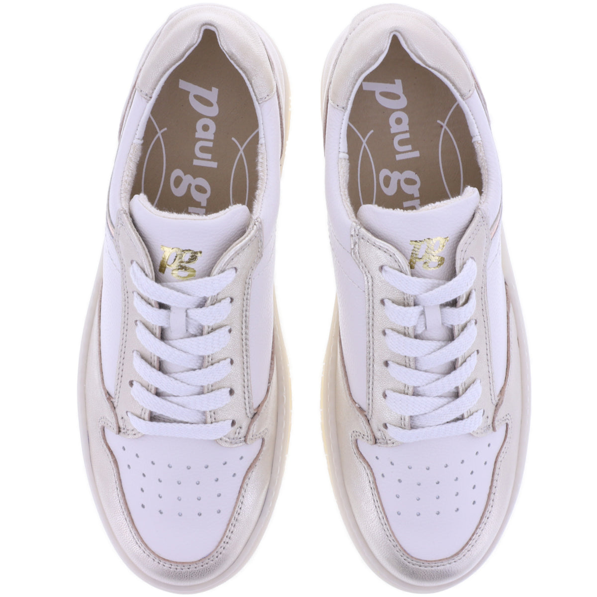 Paul Green | 5515-039 | Shell-Ivory - Beige-Gold | Weiches Kalbsleder | Damen Schnürer