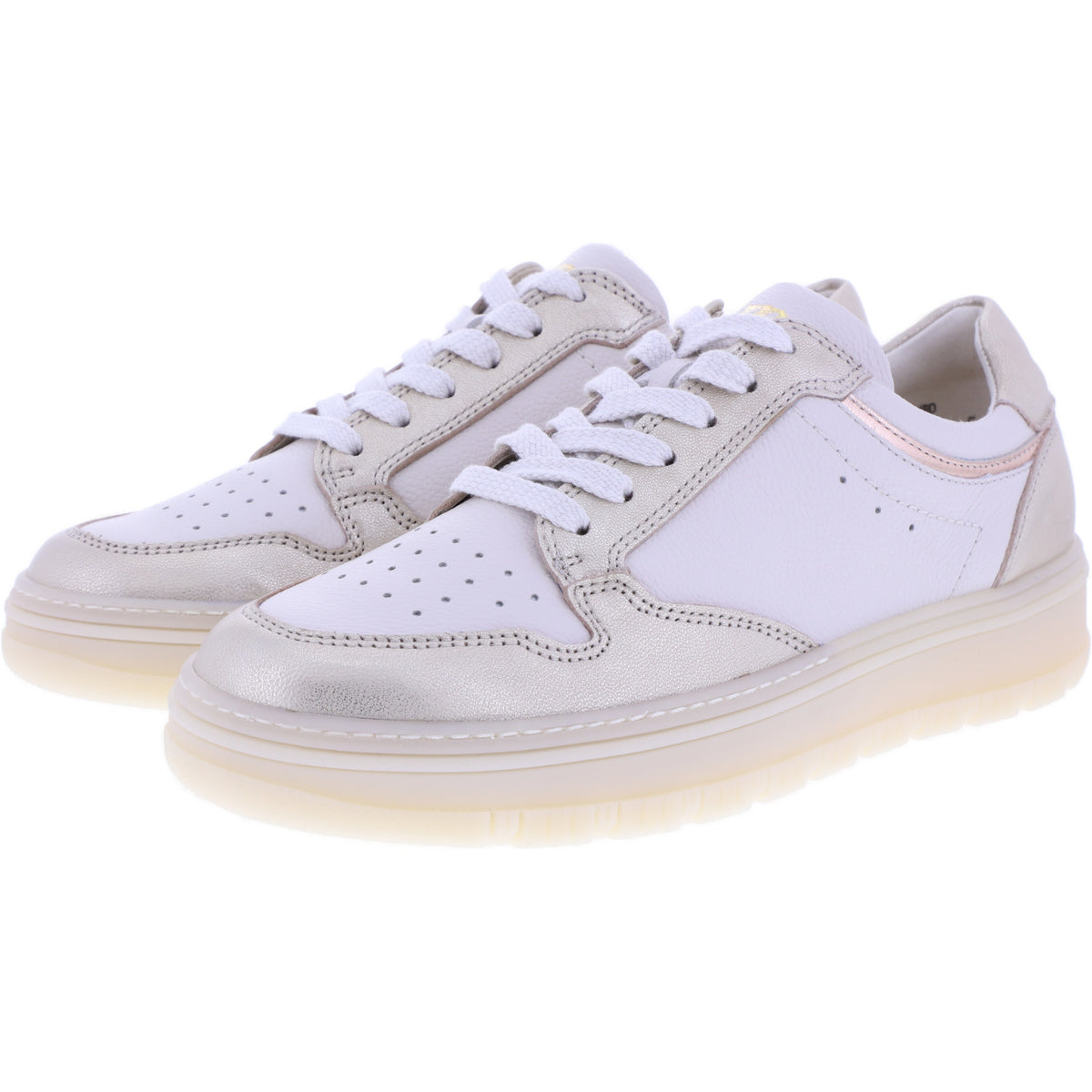 Paul Green | 5515-039 | Shell-Ivory - Beige-Gold | Weiches Kalbsleder | Damen Schnürer