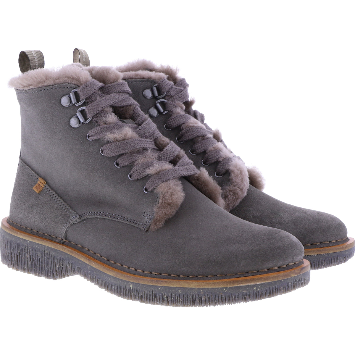 El Naturalista / Modell: N5579 Volcano / Grafito-Grau / Kalbsleder-Lammfellfutter / Damen Stiefelett