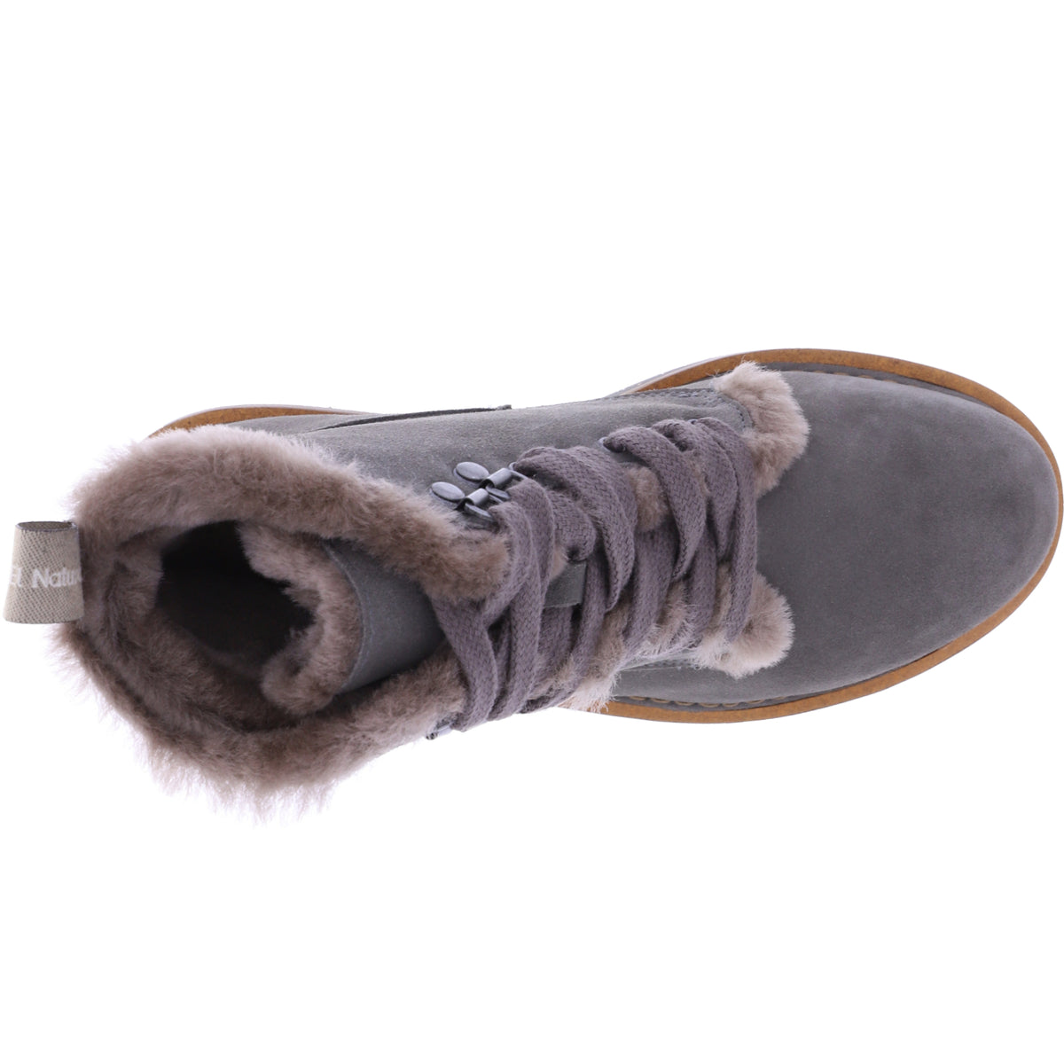 El Naturalista / Modell: N5579 Volcano / Grafito-Grau / Kalbsleder-Lammfellfutter / Damen Stiefelett