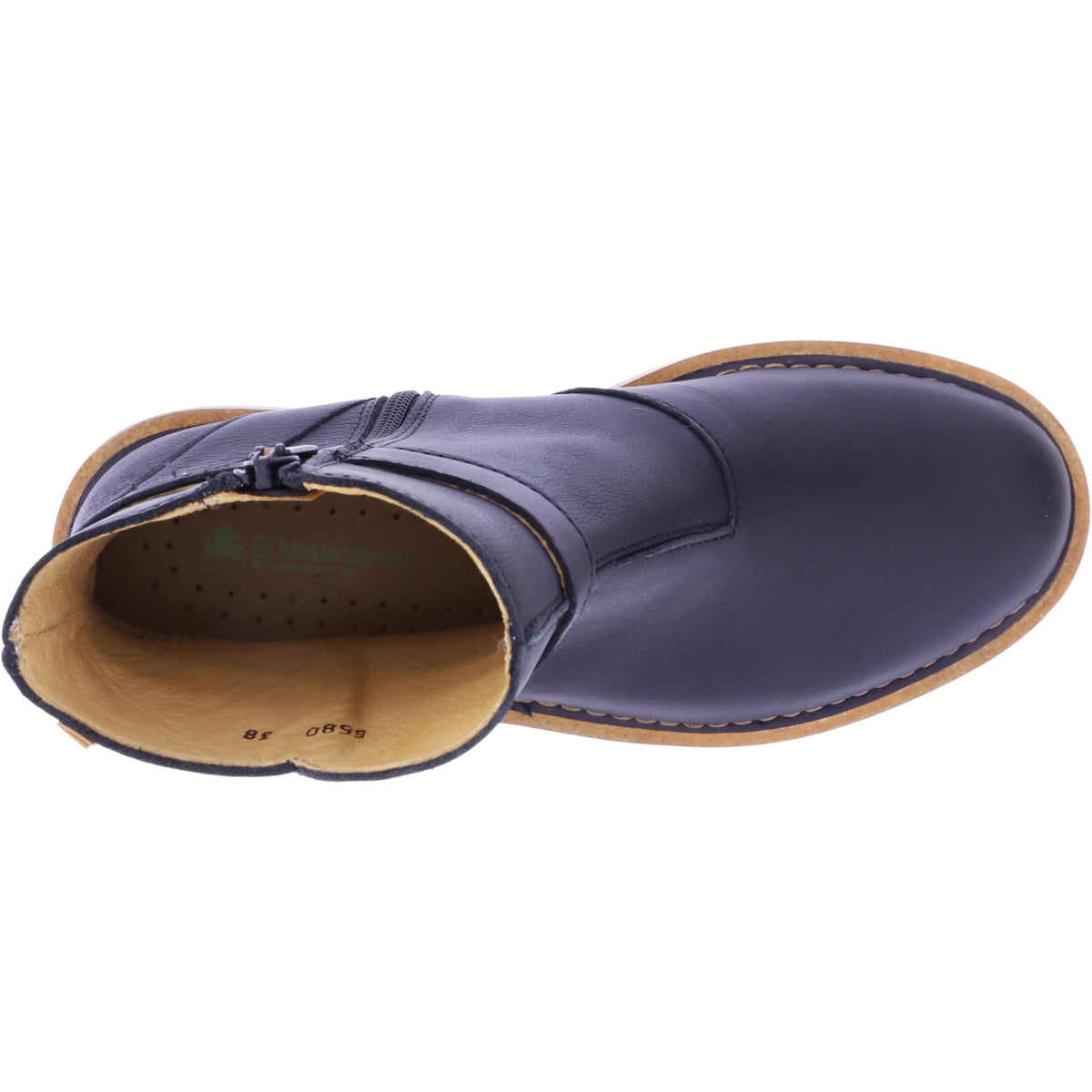 El Naturalista / Modell: N5580 Volcano / Black-Schwarz / Wax-Nappa / Damen Stiefelette