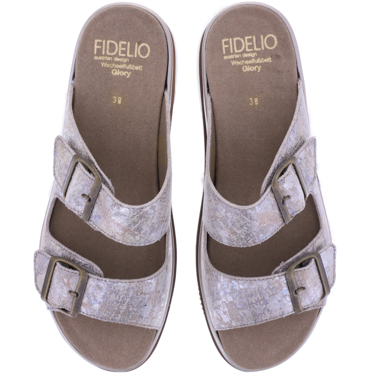 Fidelio | Glory | Oat-Gold Metallic | Leder | Weite: G½ | Damen Pantoletten