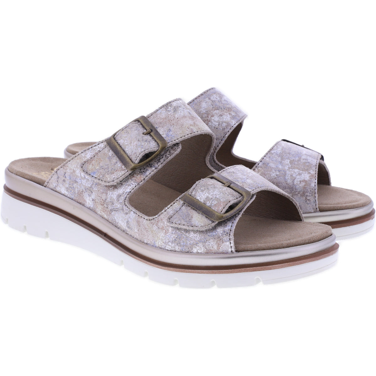 Fidelio | Glory | Oat-Gold Metallic | Leder | Weite: G½ | Damen Pantoletten