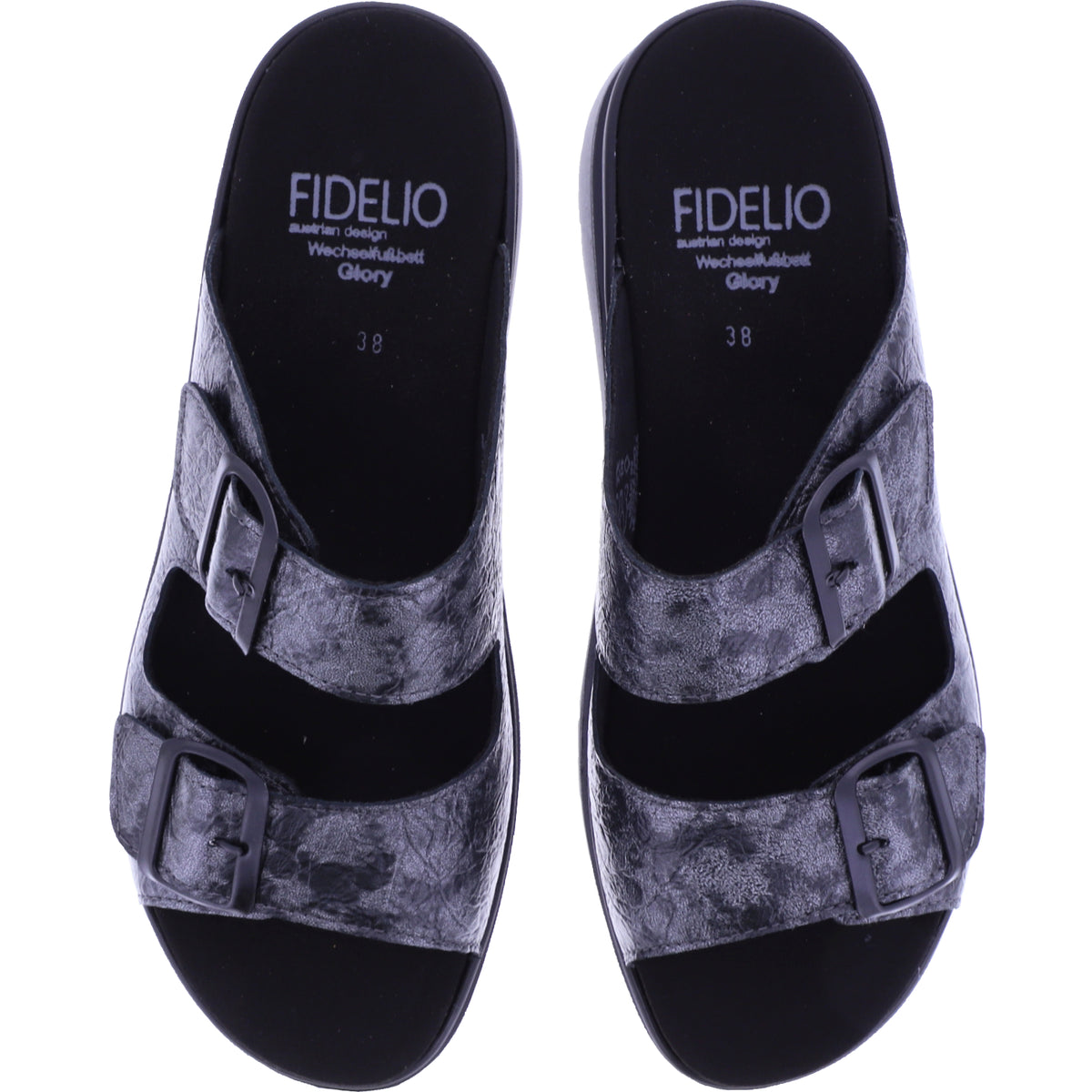Fidelio | Glory | Nero Priming-Schwarz-Grau | Leder | Weite: G½ | Damen Pantoletten