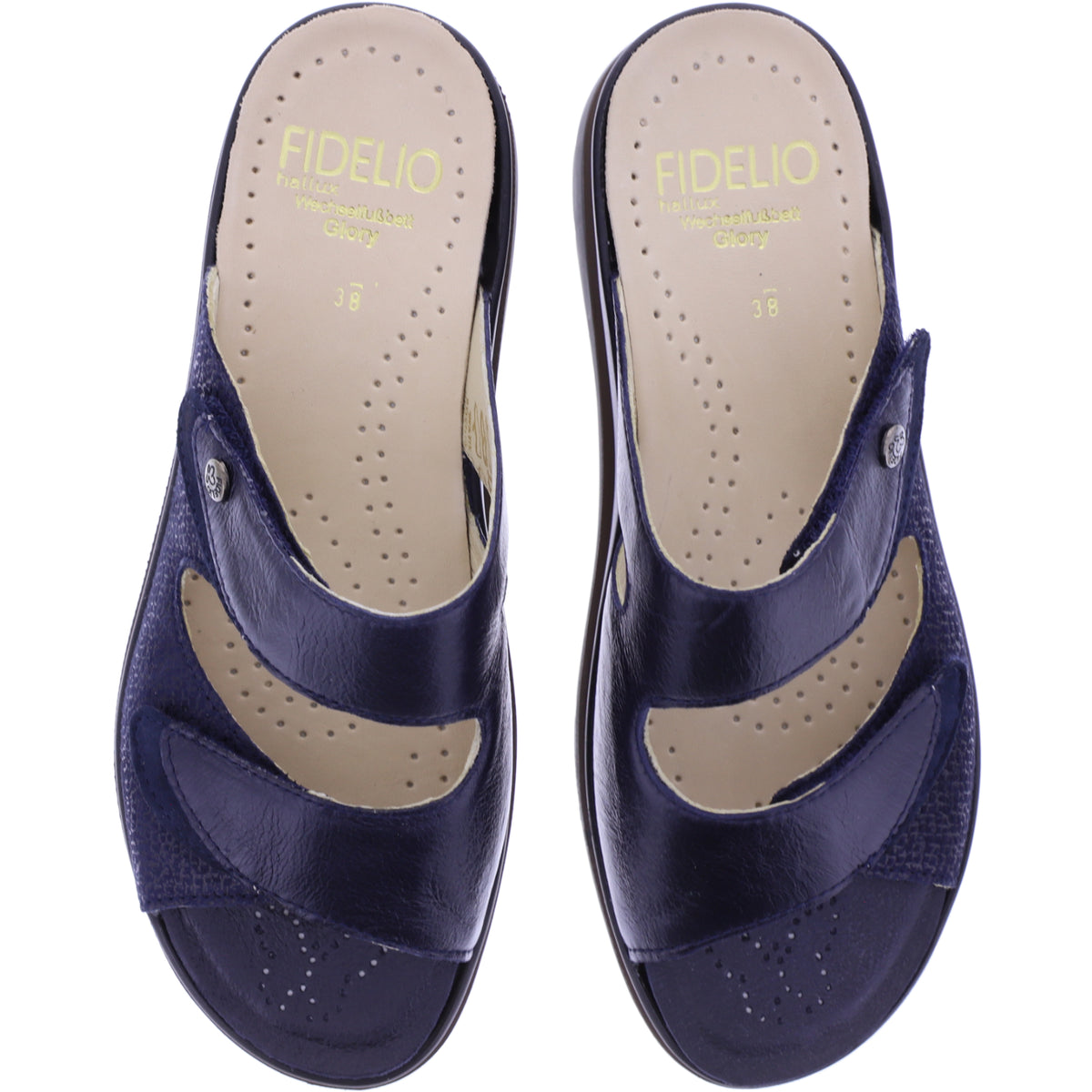 Fidelio | Glory | Notte Corny-Blau | Leder-Stretch | Hallux | Weite: G½ | Damen Pantoletten