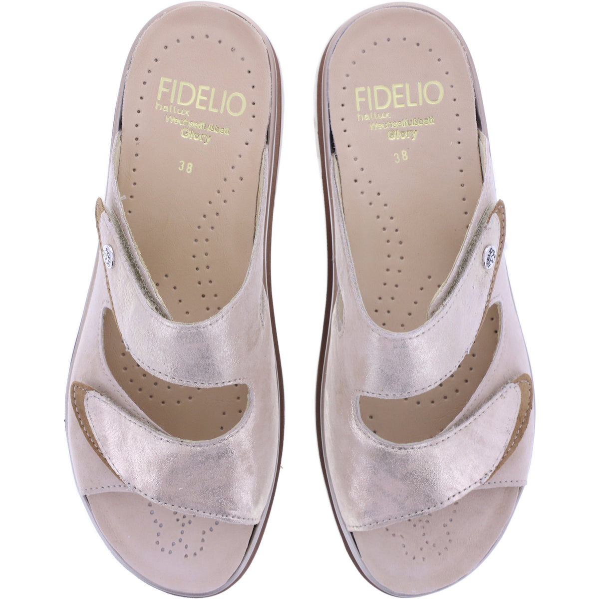 Fidelio | Glory | Creme Nubuk | Leder-Stretch | Hallux | Weite: G½ | Damen Pantoletten