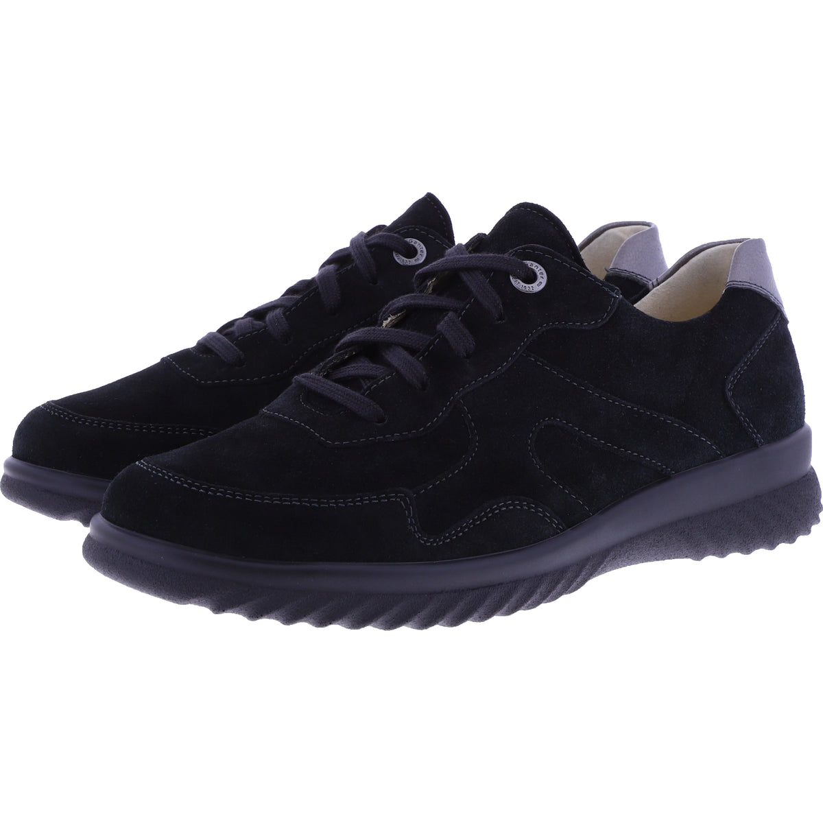 Ganter / Heike / Schwarz Casualvelours / Weite: H / Kalbsleder / 6-204522-0100 / Damen Schnürer