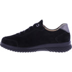 Ganter / Heike / Schwarz Casualvelours / Weite: H / Kalbsleder / 6-204522-0100 / Damen Schnürer