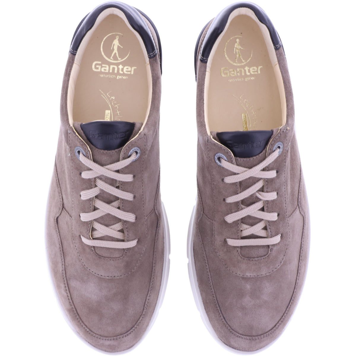 Ganter / George / Darktaupe Casualvelour / Weite: G / Kalbsleder / 6-251723-9400 / Herren Schnürer