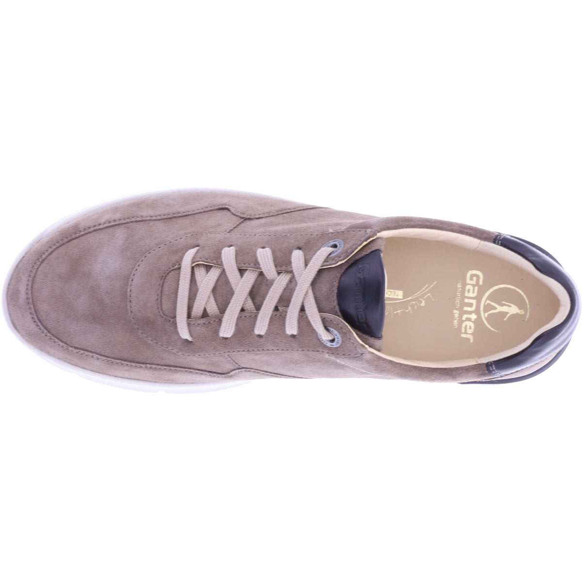 Ganter / George / Darktaupe Casualvelour / Weite: G / Kalbsleder / 6-251723-9400 / Herren Schnürer