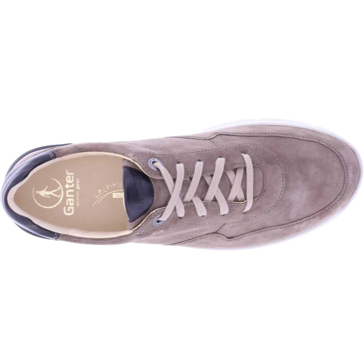 Ganter / George / Darktaupe Casualvelour / Weite: G / Kalbsleder / 6-251723-9400 / Herren Schnürer