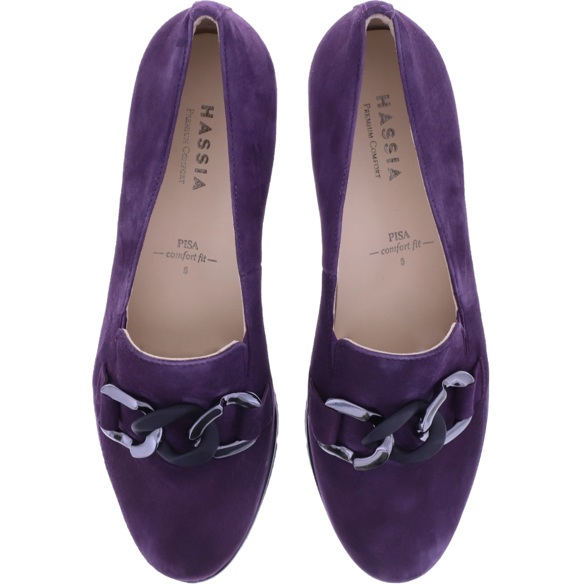 Hassia / Pisa / Plume Dunkellila Samtziege / Wechselfußbett / Art: 6-301537-8100 / Damen Slipper