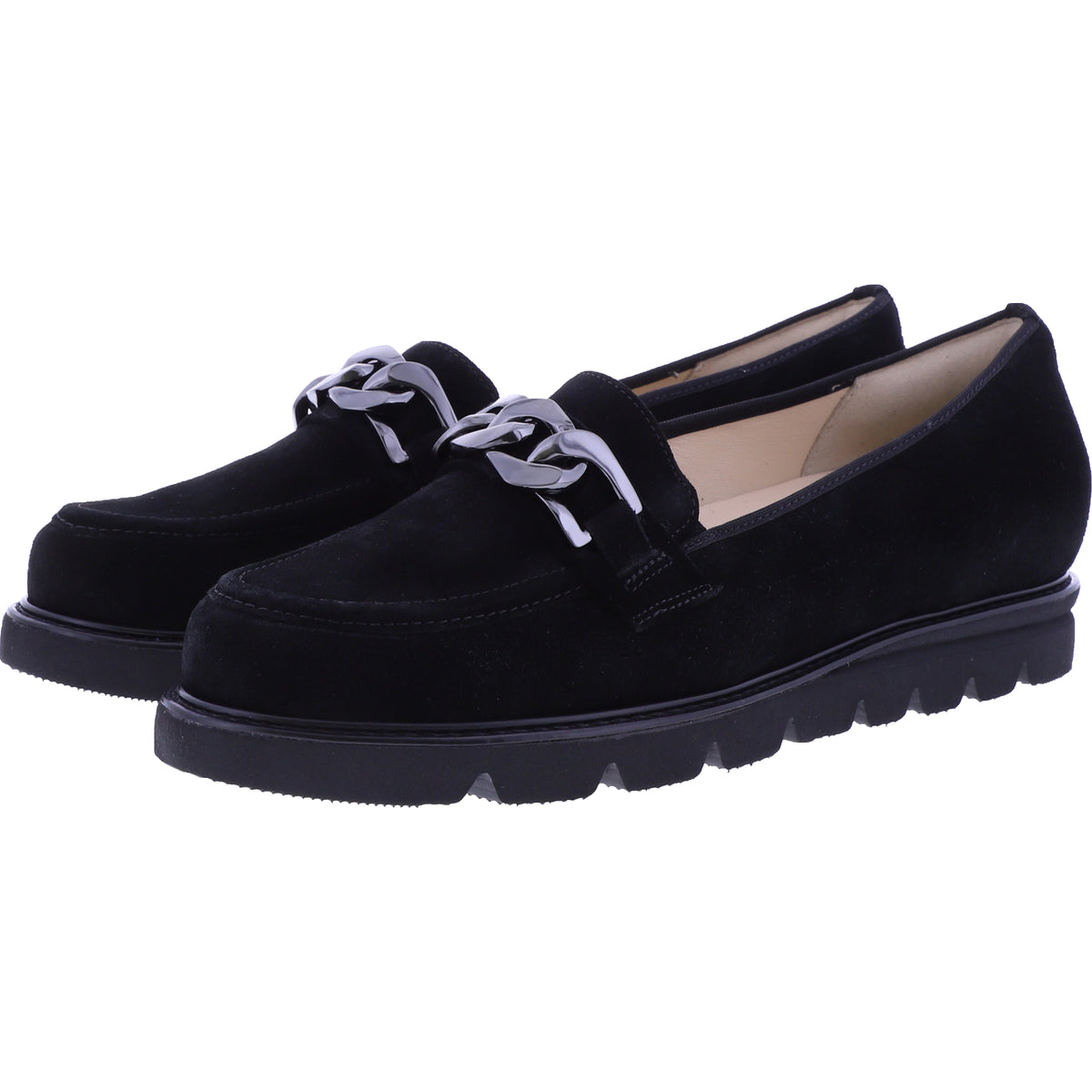 Hassia / Pisa / Schwarz Softvelour / Wechselfußbett / 6-301578-0100 / Damen Slipper