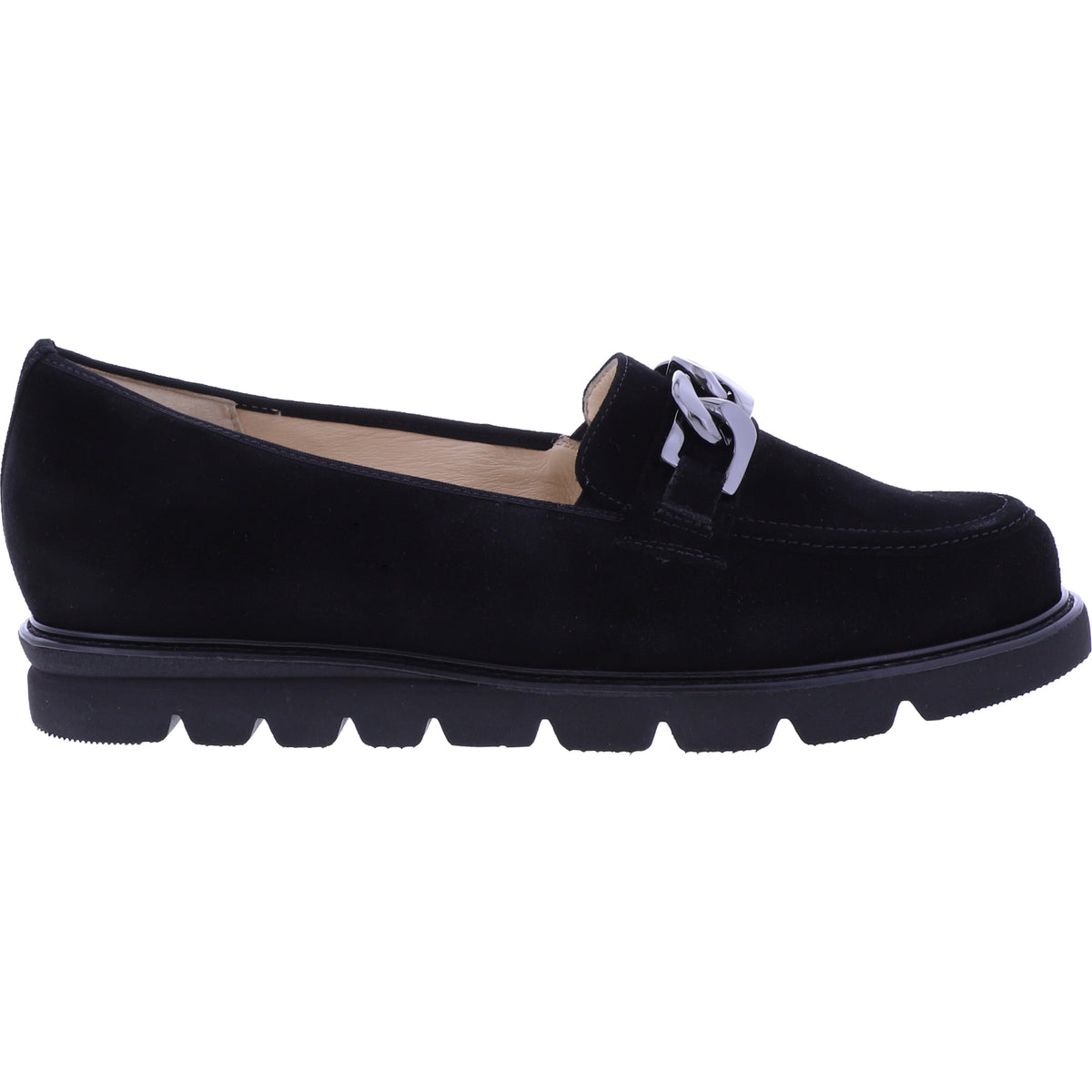 Hassia / Pisa / Schwarz Softvelour / Wechselfußbett / 6-301578-0100 / Damen Slipper