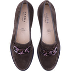 Hassia / Pisa / Dunkelbraun Softvelour / Wechselfußbett / 6-301578-8600 / Damen Slipper