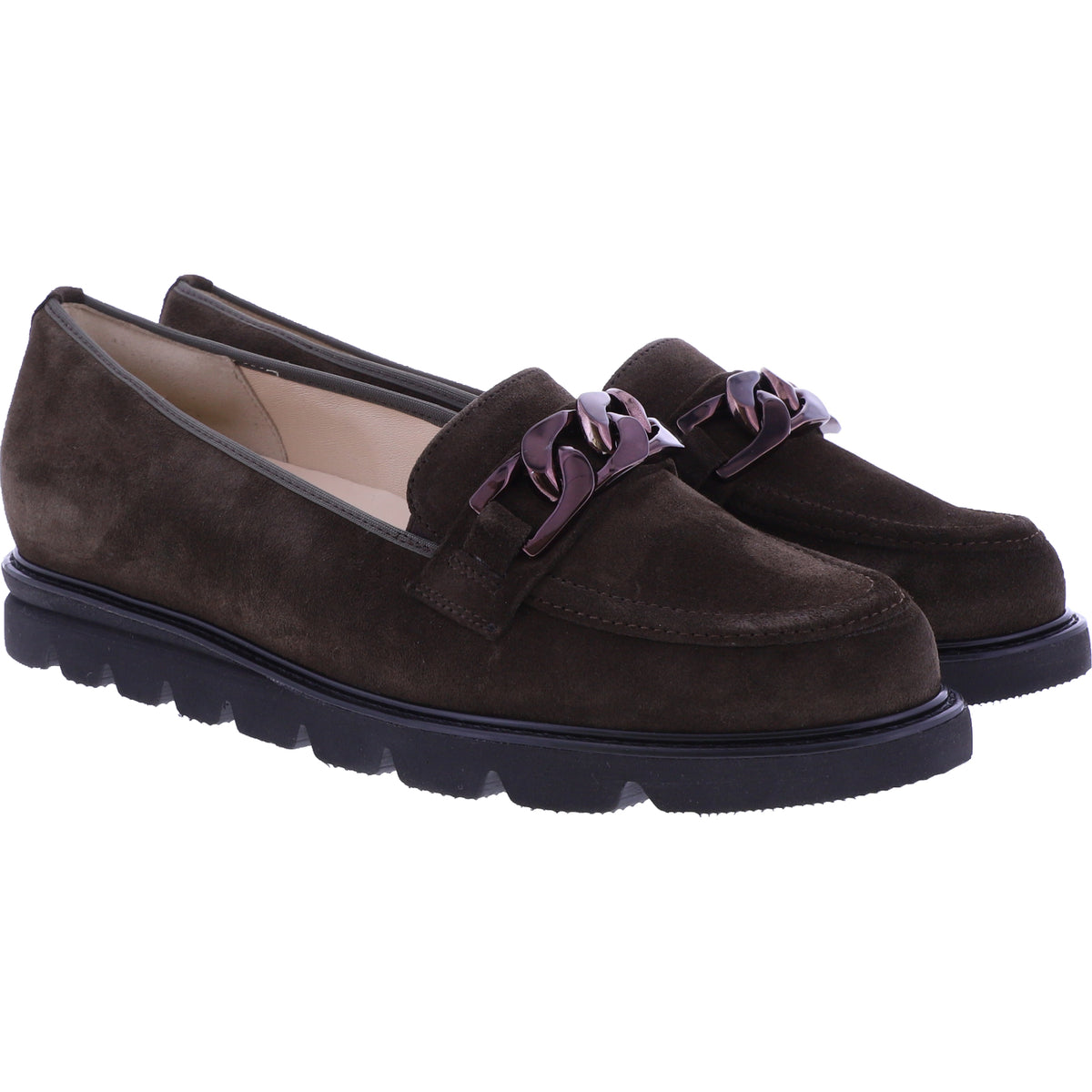 Hassia / Pisa / Dunkelbraun Softvelour / Wechselfußbett / 6-301578-8600 / Damen Slipper