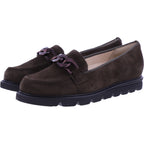 Hassia / Pisa / Dunkelbraun Softvelour / Wechselfußbett / 6-301578-8600 / Damen Slipper