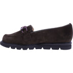 Hassia / Pisa / Dunkelbraun Softvelour / Wechselfußbett / 6-301578-8600 / Damen Slipper