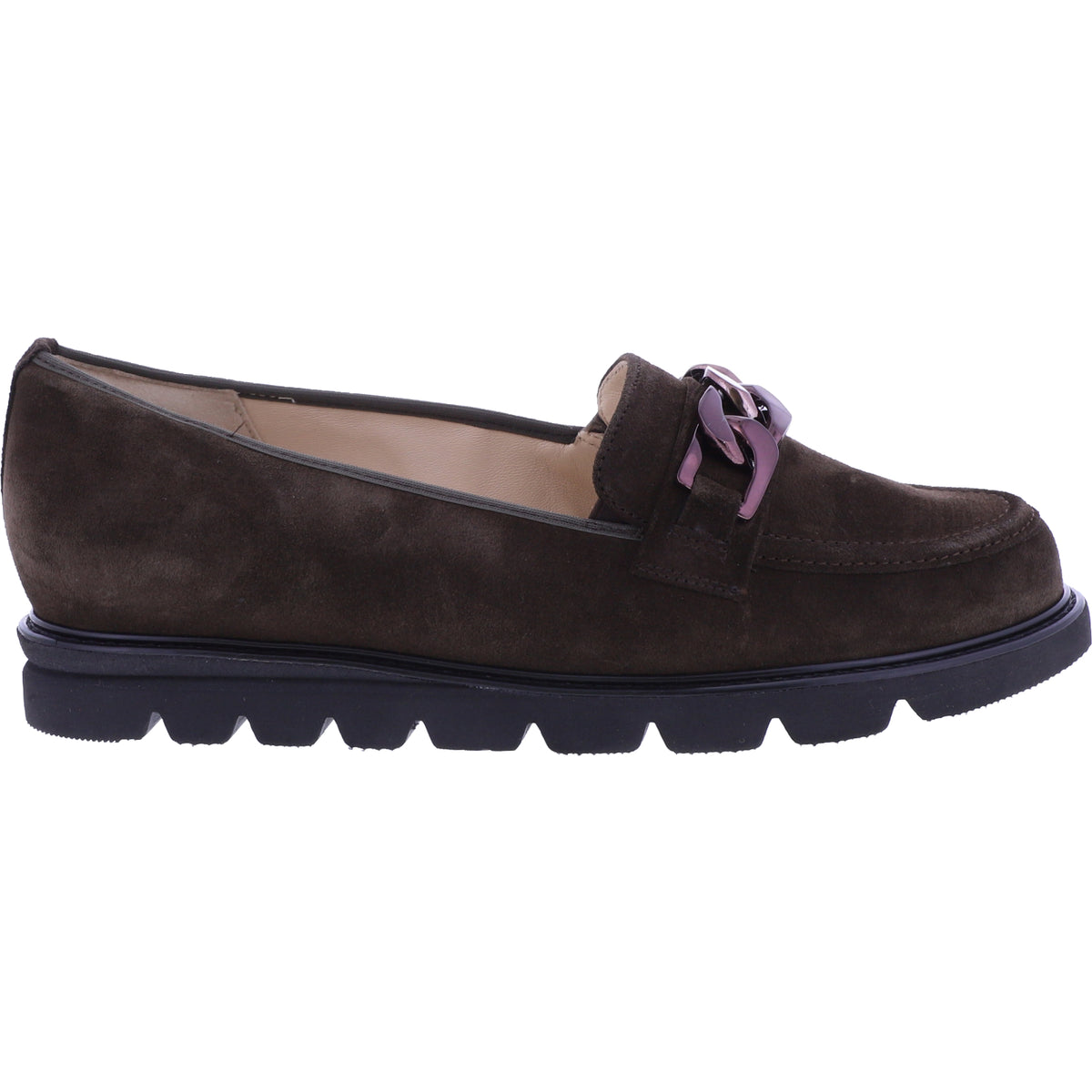 Hassia / Pisa / Dunkelbraun Softvelour / Wechselfußbett / 6-301578-8600 / Damen Slipper