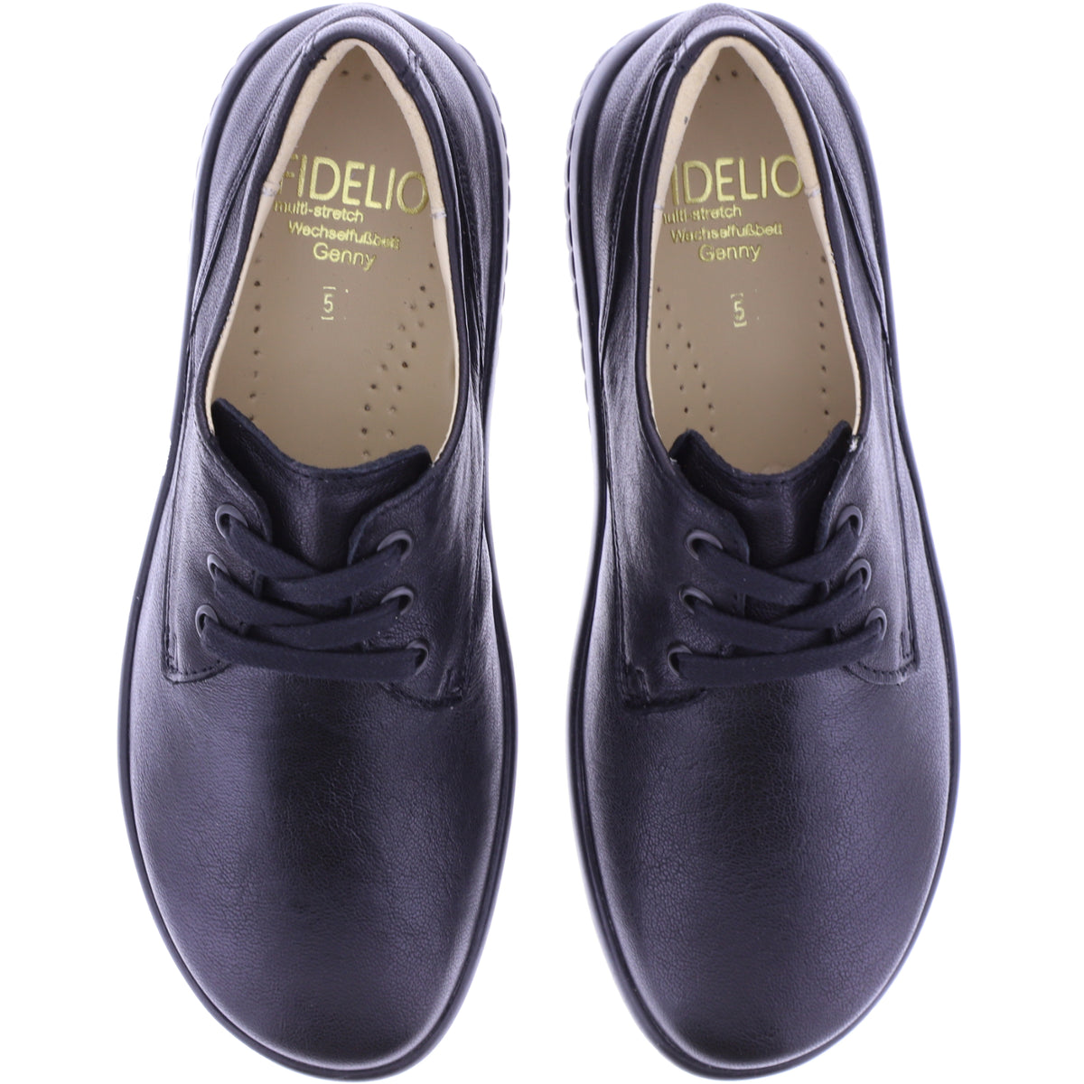 Fidelio | Genny | Schwarz Rocky | Leder | Multistretch | Weite: G½ | Damen Schnürer