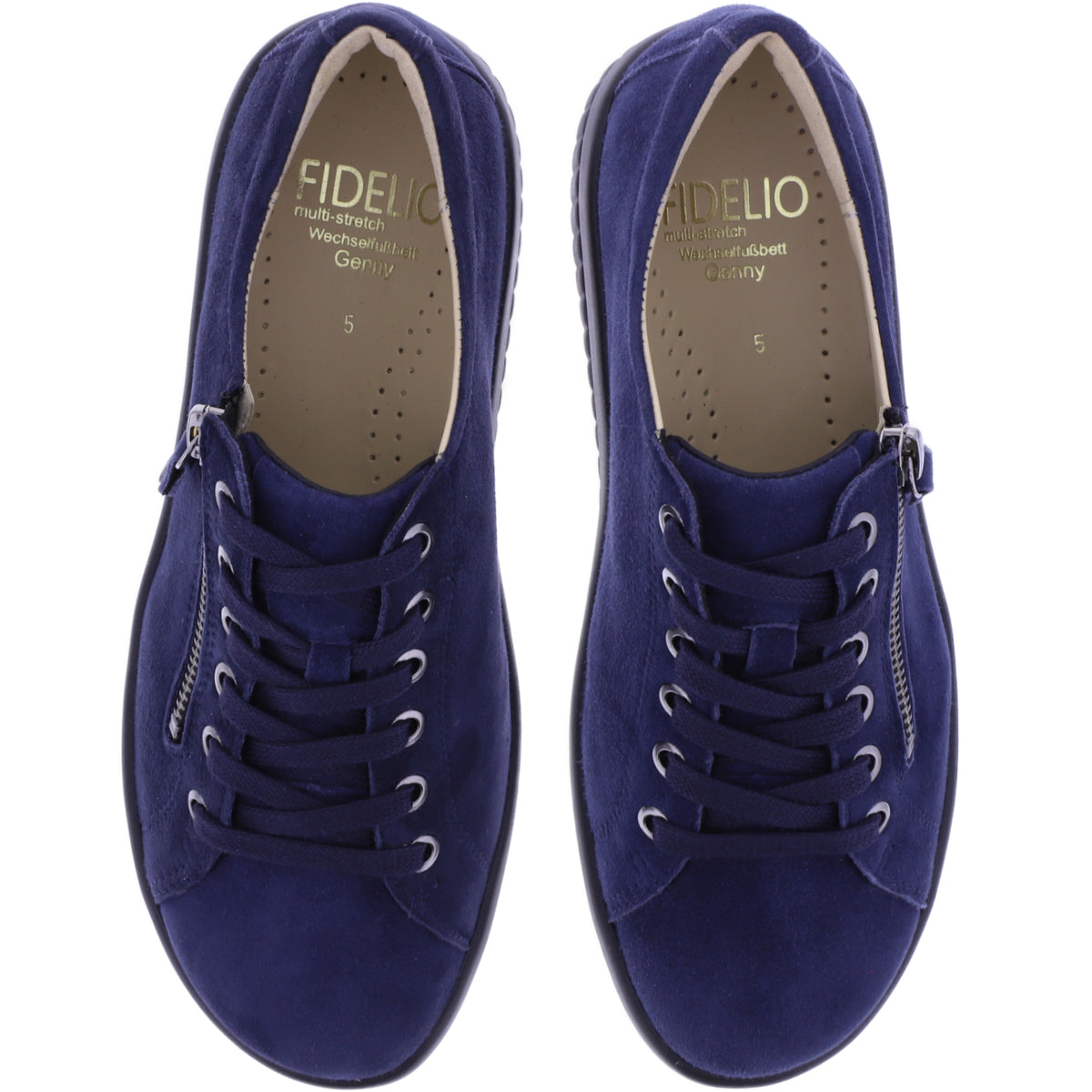 Fidelio | Genny | Notte-Blau | Nubukleder | Multistretch | Weite: G½ | Damen Schnürer
