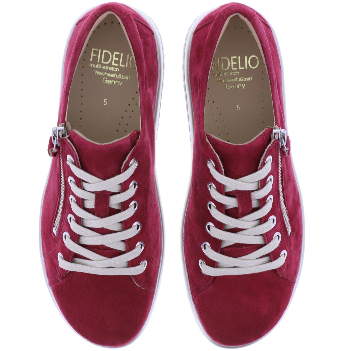 Fidelio | Genny | Scarlet-Rot | Nubukleder | Multistretch | Weite: G½ | Damen Schnürer