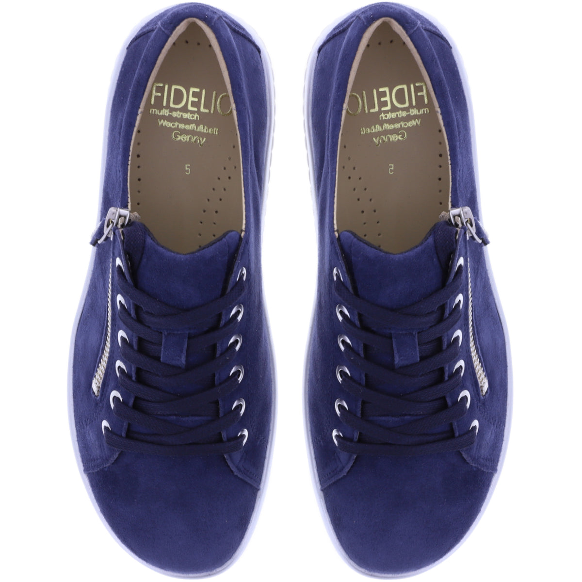 Fidelio | Genny | Notte-Marine-Blau | Nubukleder | Multistretch | Weite: G½ | Damen Schnürer