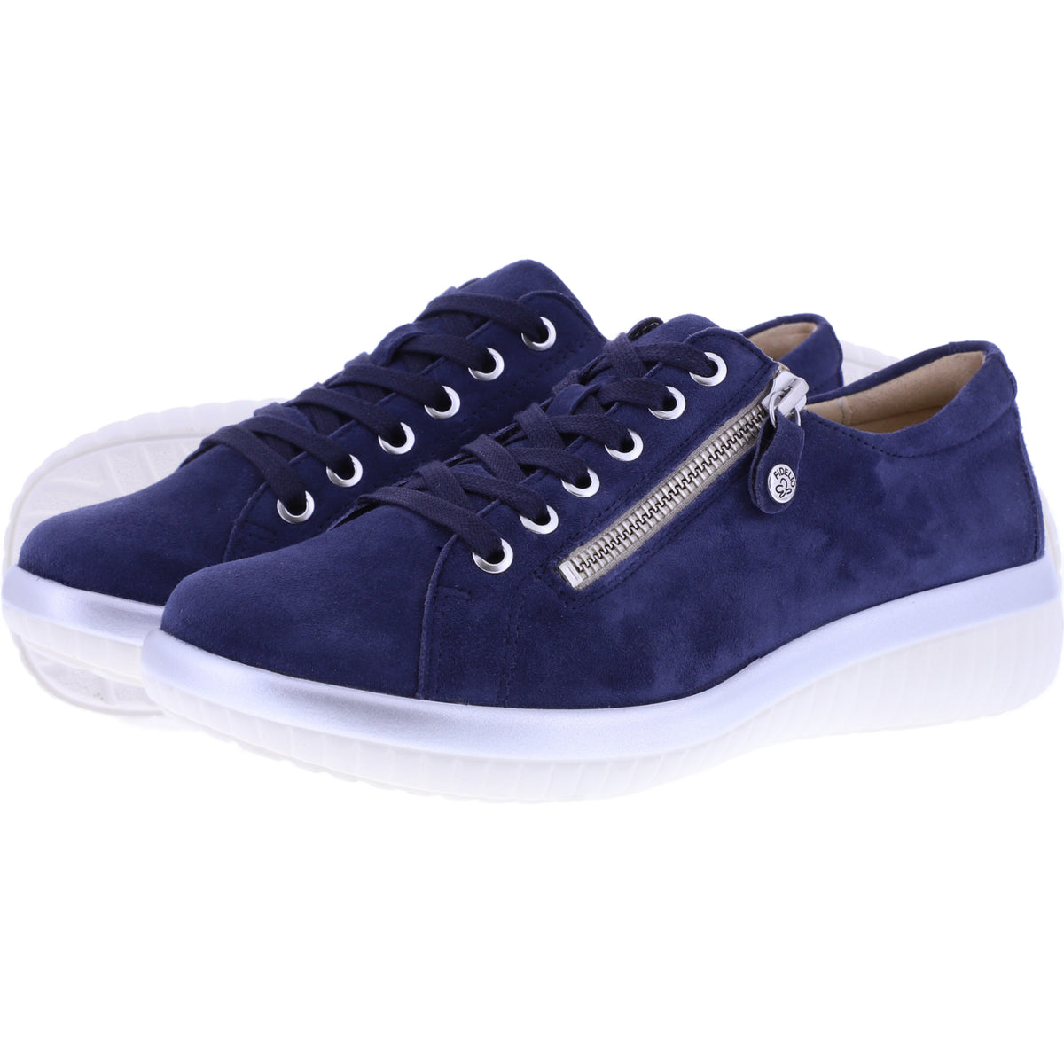 Fidelio | Genny | Notte-Marine-Blau | Nubukleder | Multistretch | Weite: G½ | Damen Schnürer