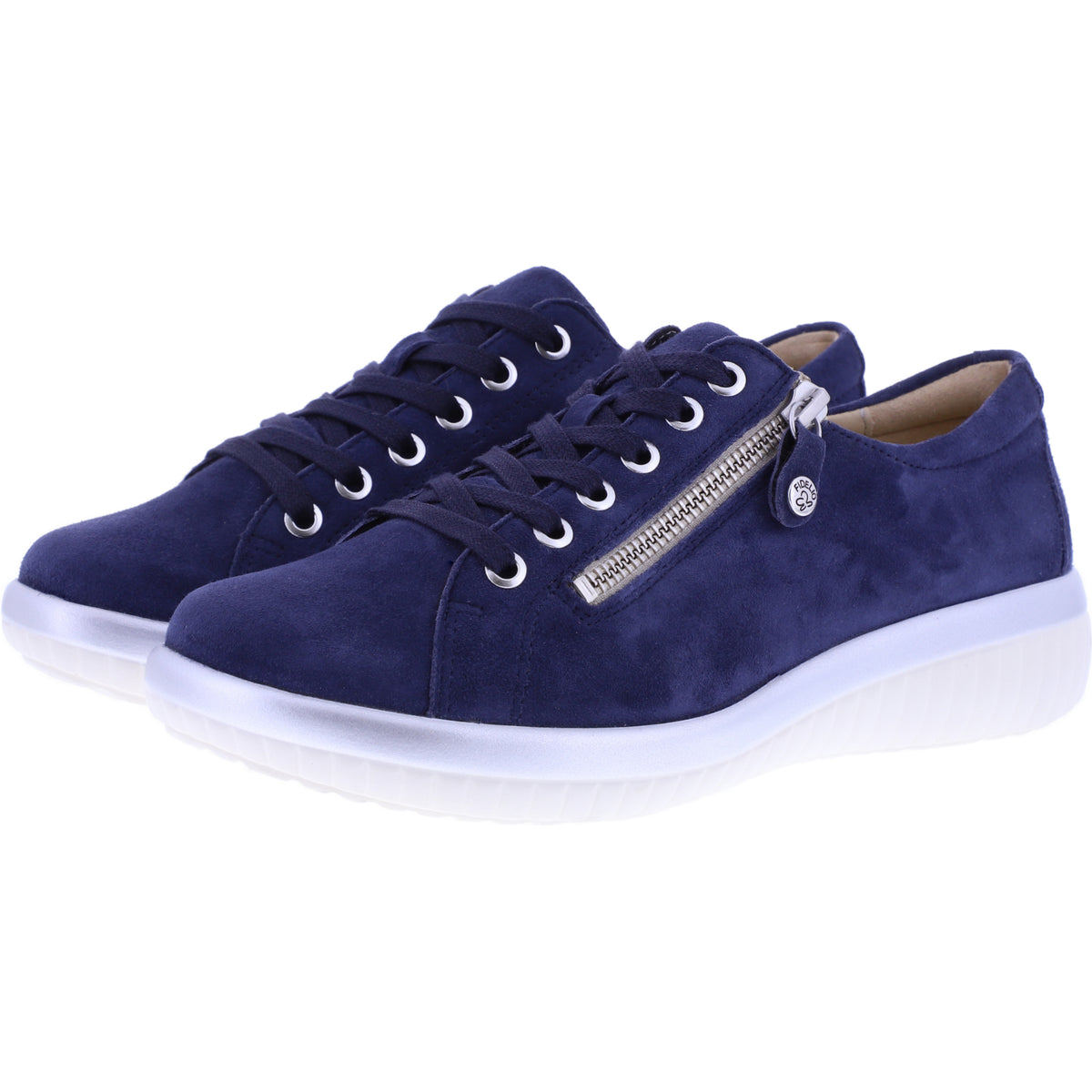 Fidelio | Genny | Notte-Marine-Blau | Nubukleder | Multistretch | Weite: G½ | Damen Schnürer