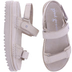 Paul Green | 6175-049 | Beige | Weiches Kalbsnubukleder | Damen Komfort Sandale