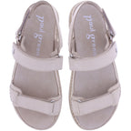 Paul Green | 6175-049 | Beige | Weiches Kalbsnubukleder | Damen Komfort Sandale