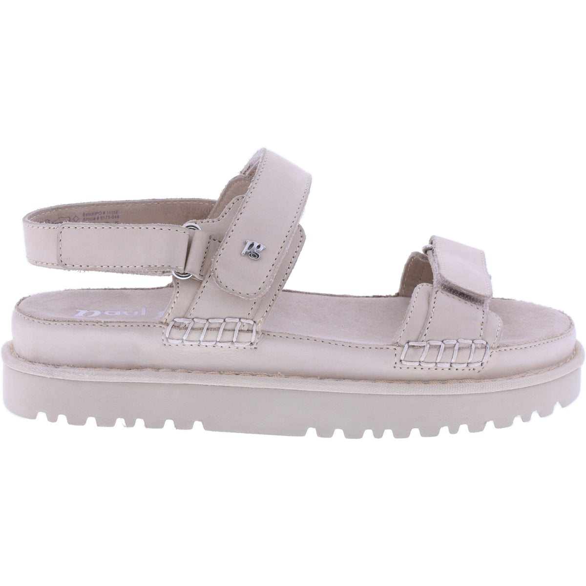 Paul Green | 6175-049 | Beige | Weiches Kalbsnubukleder | Damen Komfort Sandale